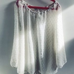 White sheer blouse!